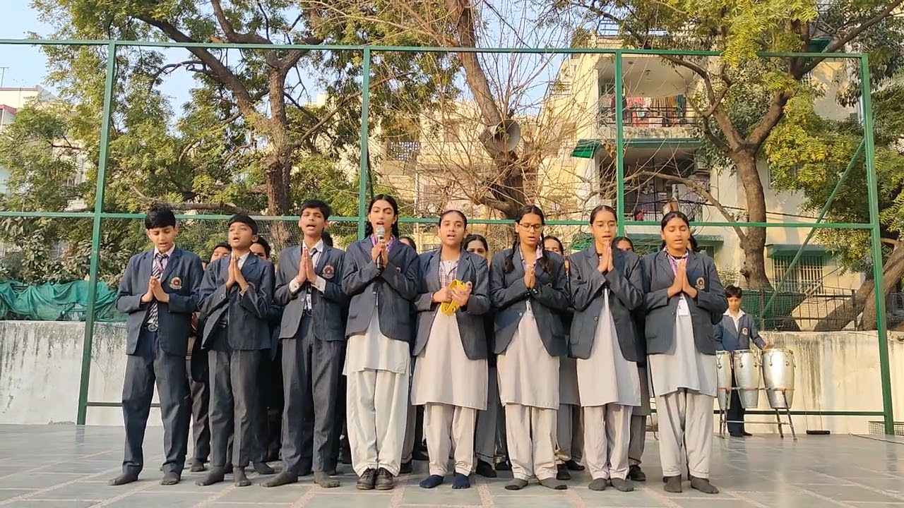 Hanuman chalisa during morning assembly 🏫