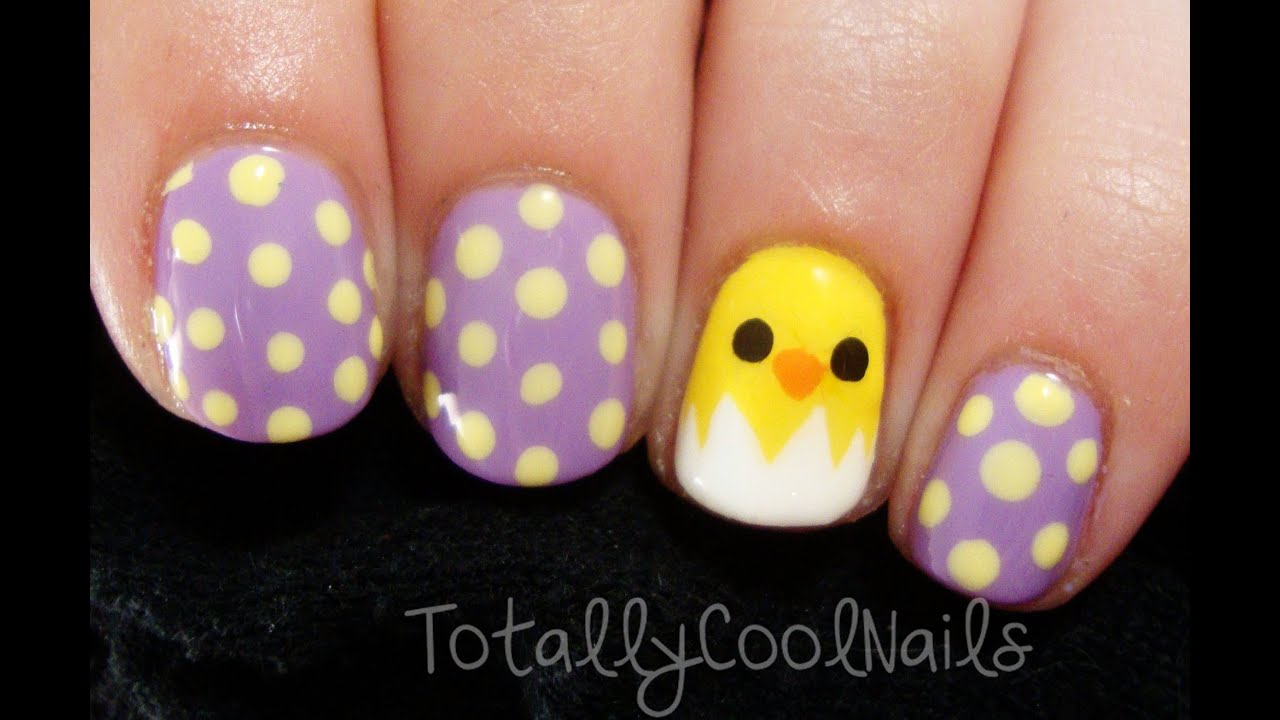 Simple Easter Chick Nails