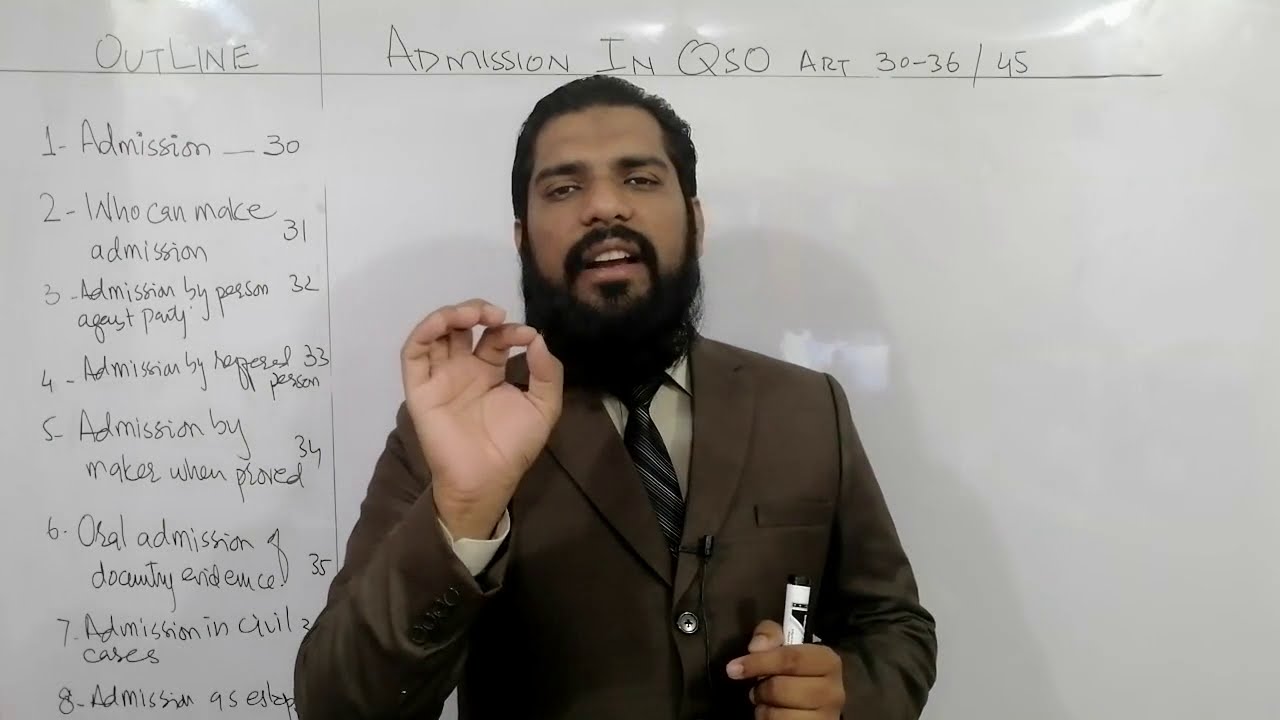 QSO ARTICLE 30 TO 36 ADMISSION UNDER