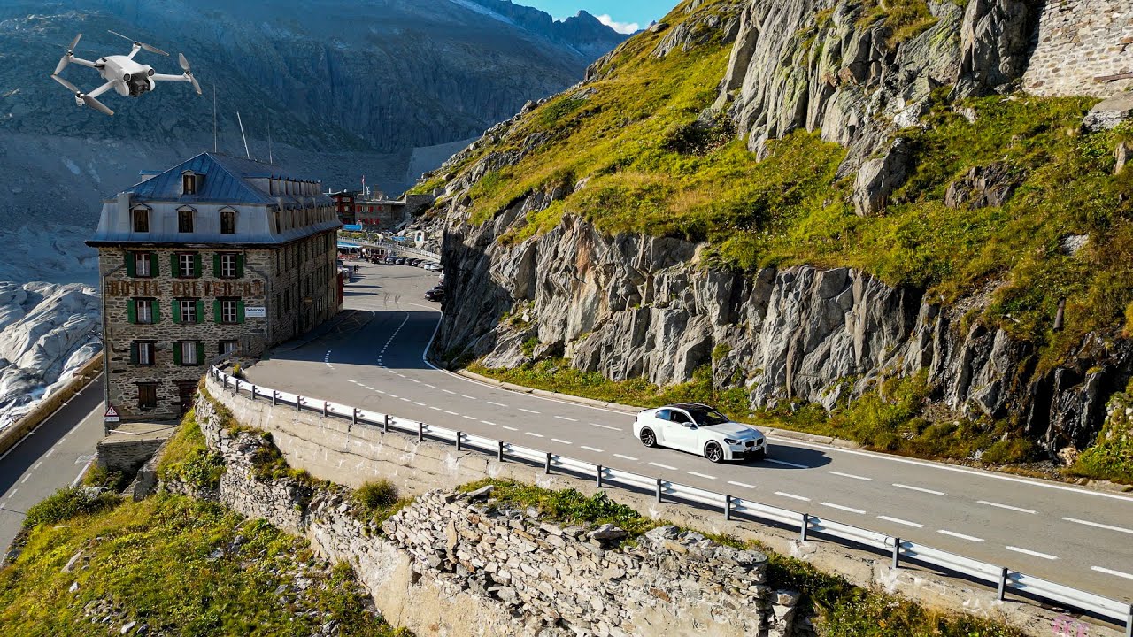 BMW G87 M2 driving the Furkapass