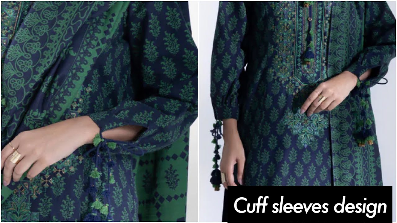 Latest cuff sleeves Design with hand made thread tassels easy tutorial for beginners | cuff sleeves