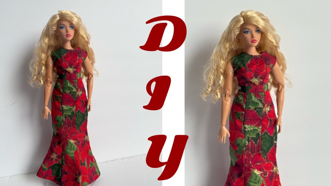 VAMOS  HACER ROPA  PARA BARBIE CURVY /  PARA NAVIDAD ESTE BELLO VESTIDO 