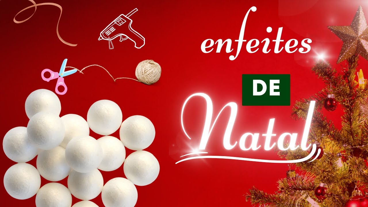 10 Enfeites de NATAL de bola de isopor.