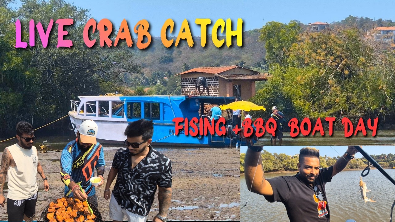 Fishing & BBQ Adventure In Nerul Backwaters | Boat Ride, Live Crab Catch & Sunset Vlog