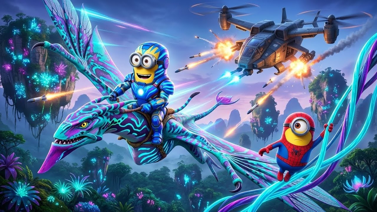 I SEE YOU! 👀🐉💙 Minions Ride Giant Banshee Dragons! Avatar World | Funny Minions Animation