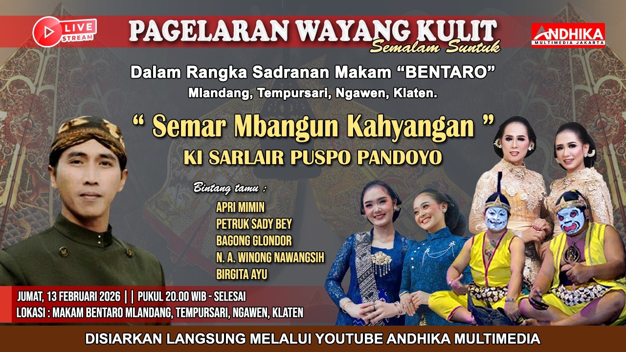 LIVE🔴WAYANG KULIT LAKON SEMAR MBANGUN KAYANGAN || DALANG KI SARLAIR PUSPO PANDOYO || NGAWEN-KLATEN