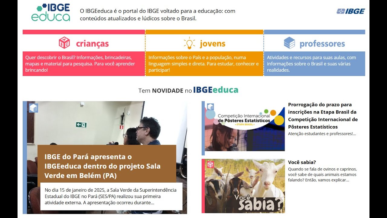 IBGEeduca - Conheça o Portal do IBGE voltado para a educação!