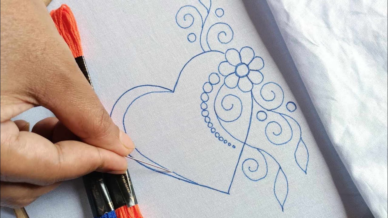 Love Design Embroidery Idea ! EASY Hand Embroidery Tutorial / Love Design Embroidery for Beginners