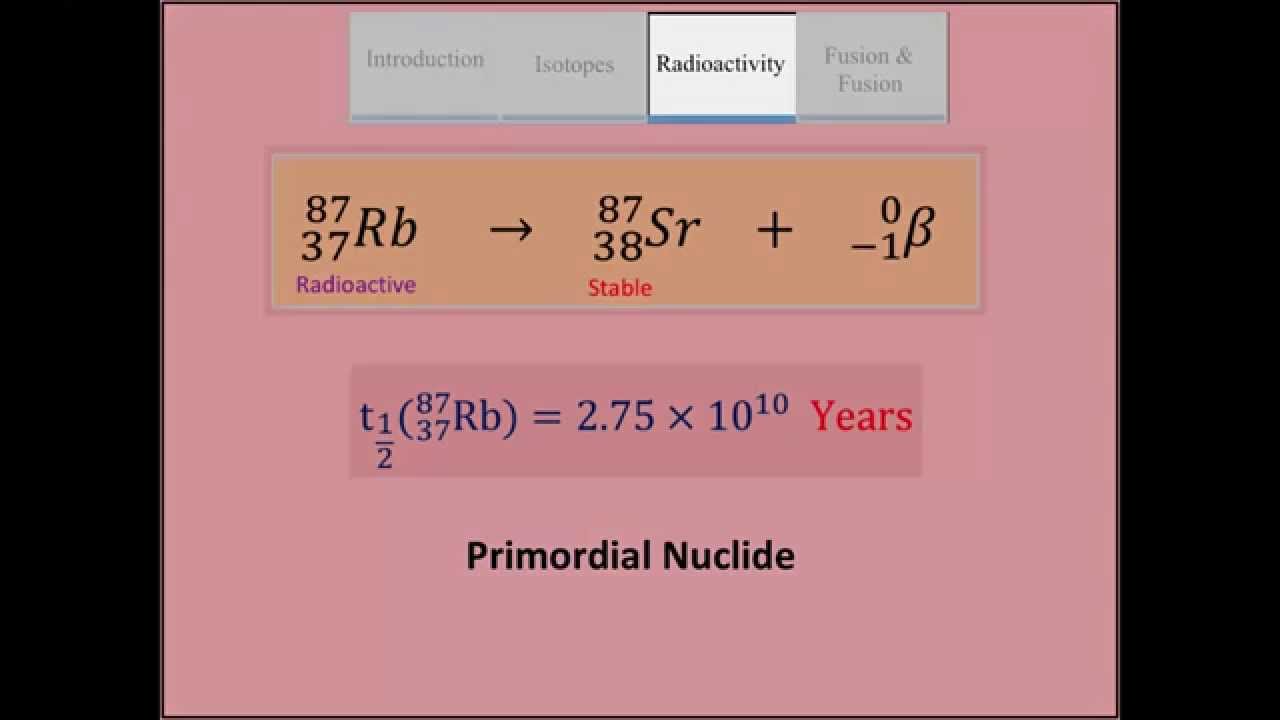 ChemWiki Elemental Minute: Rubidium (Nuclear Properties)