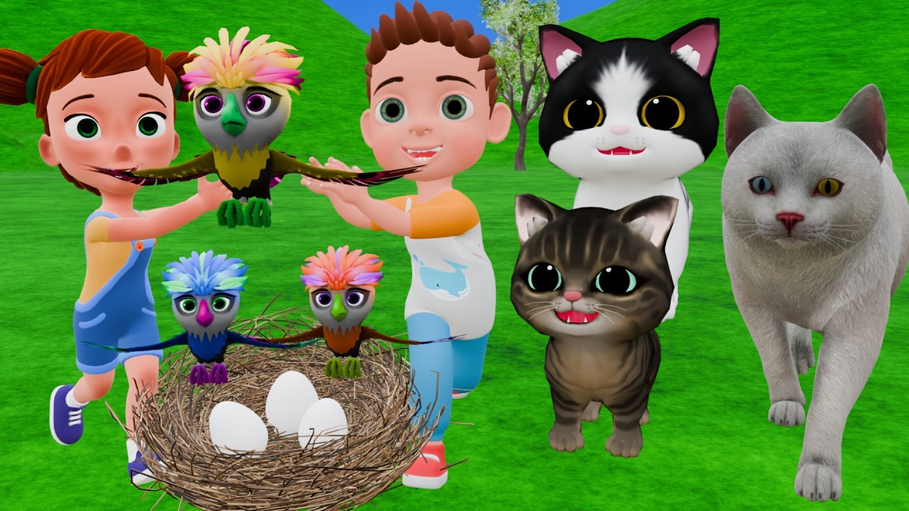 चिंटू और चिड़िया के बच्चे | Bili Ke Bache | Cat Cartoon | Kittens | Cat Meowing | Meow Meow | Billi