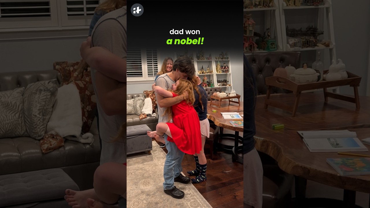 the moment nobel prize winner broke the news to his children #shorts