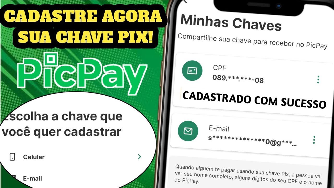 COMO CADASTRAR CHAVE PIX NO APLICATIVO DO PICPAY! COMO CRIAR CHAVE PIX NO BANCO PICPAY