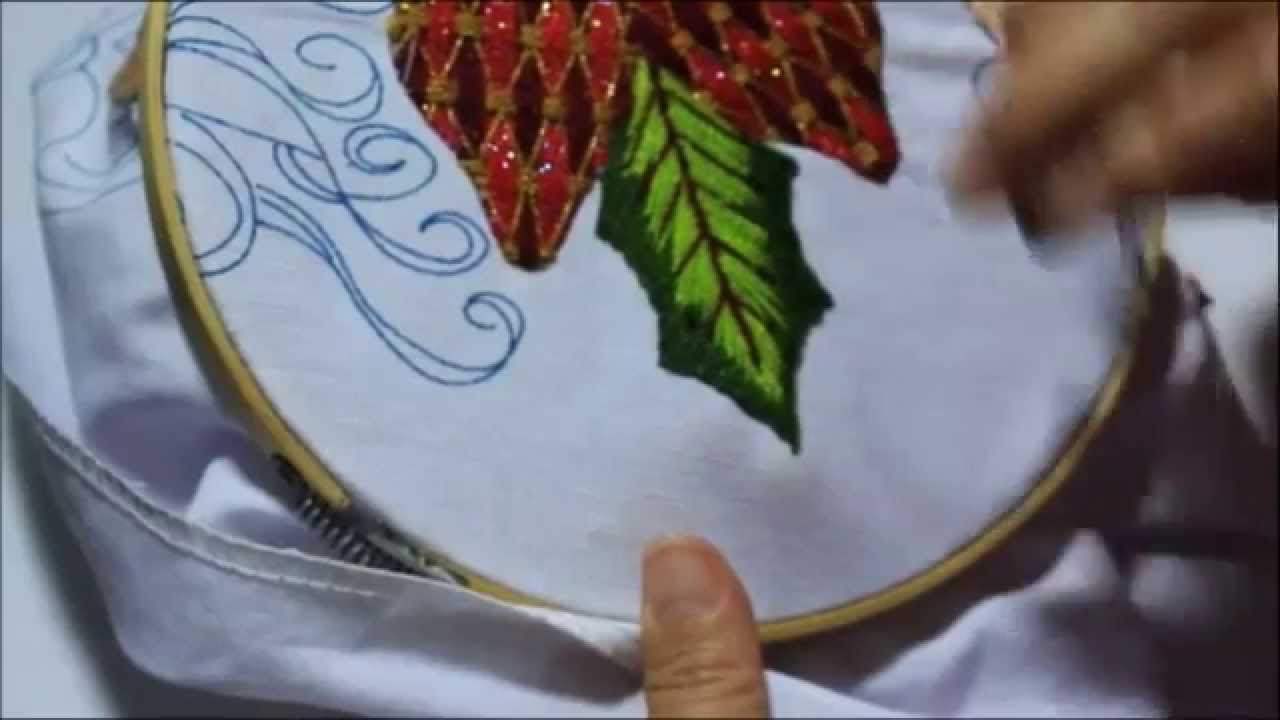[ Bordado Fantasía ] HOJAS - Niña Nochebuena | Bordados con Isa