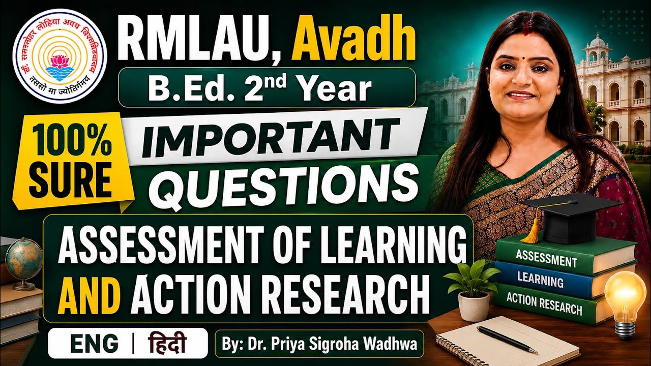 RMLAU Assessment of Learning and Action Research Most Important Questions | B.Ed 2nd Year | Avadh