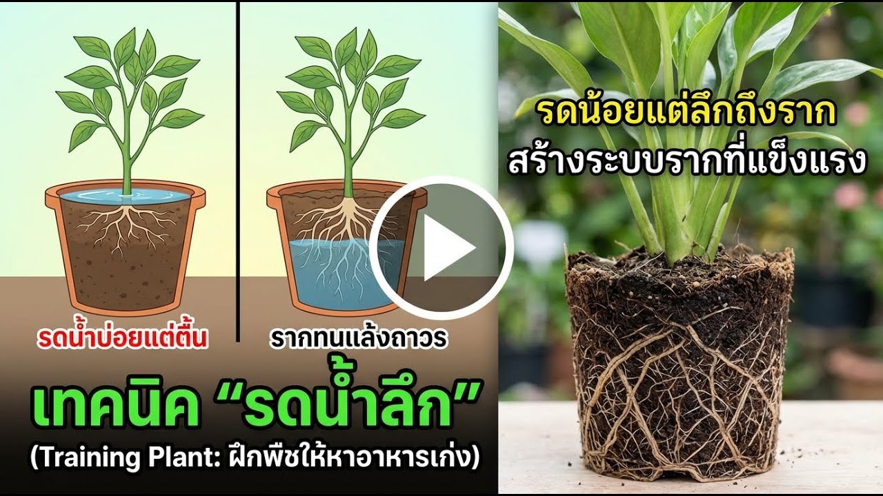 รดน้ำน้อยแต่ลึก: เทคนิคปลูกที่ทำให้รากทนแล้งตลอดไป