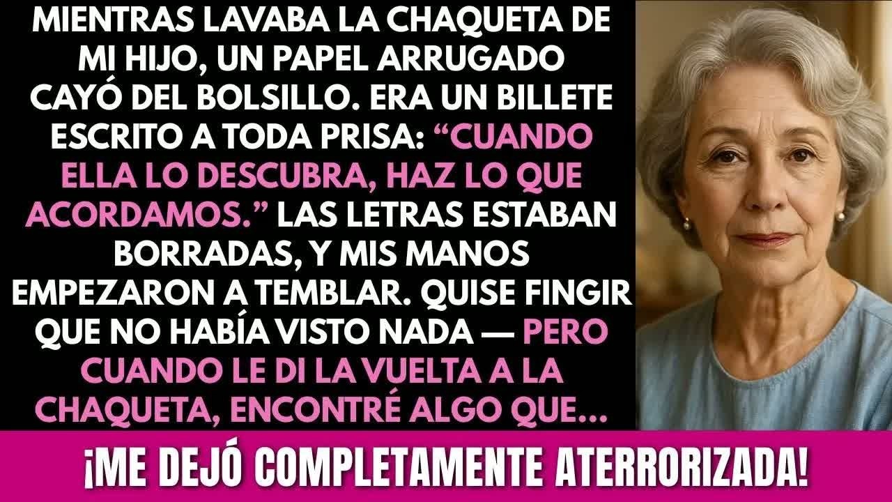 Mi hijo olvidó una nota en su chaqueta: 