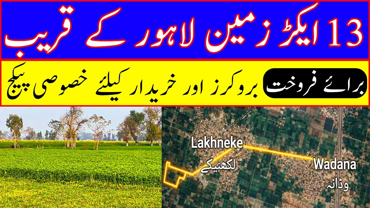 Agriculture land - تیرہ ایکڑ زرعی زمین لاہور کے قریب