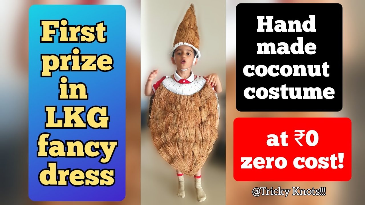 👨‍👦#1, How to make coconut fancy dress || nature - food - fruit idea || kids || DIY competition ||