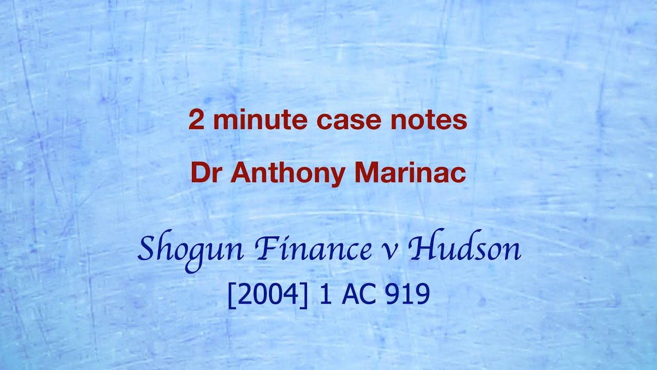 Shogun Finance v Hudson (Nemo Dat)