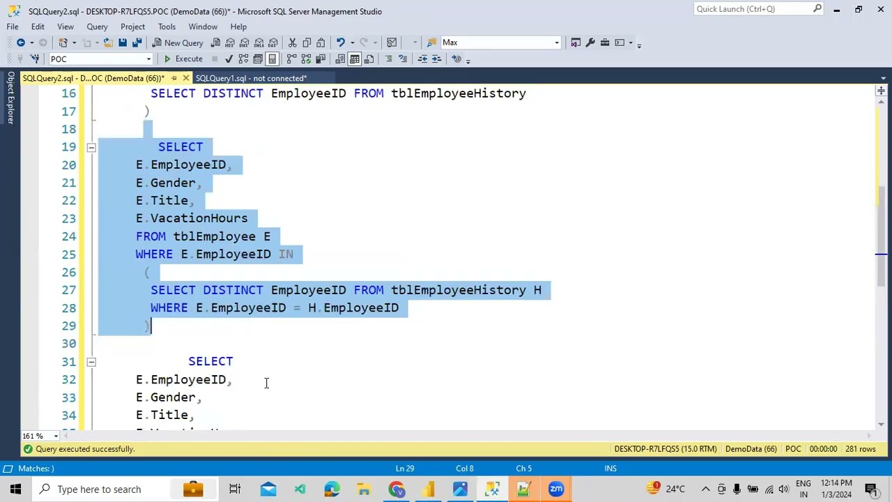 Understand about How to Use Subqueries using SQL Server Development