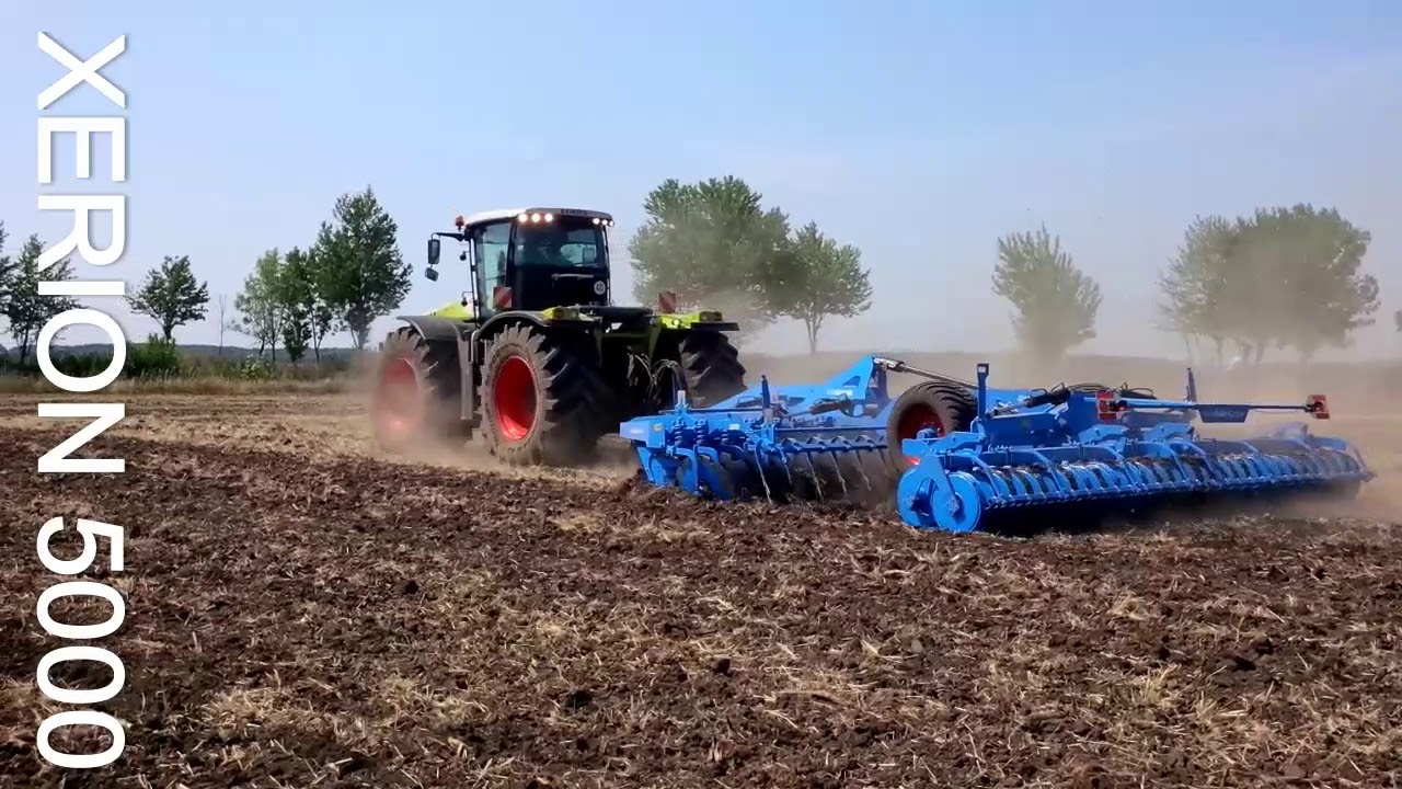 CLAAS XERION 5000 & LEMKEN RUBIN 12/600 KUA