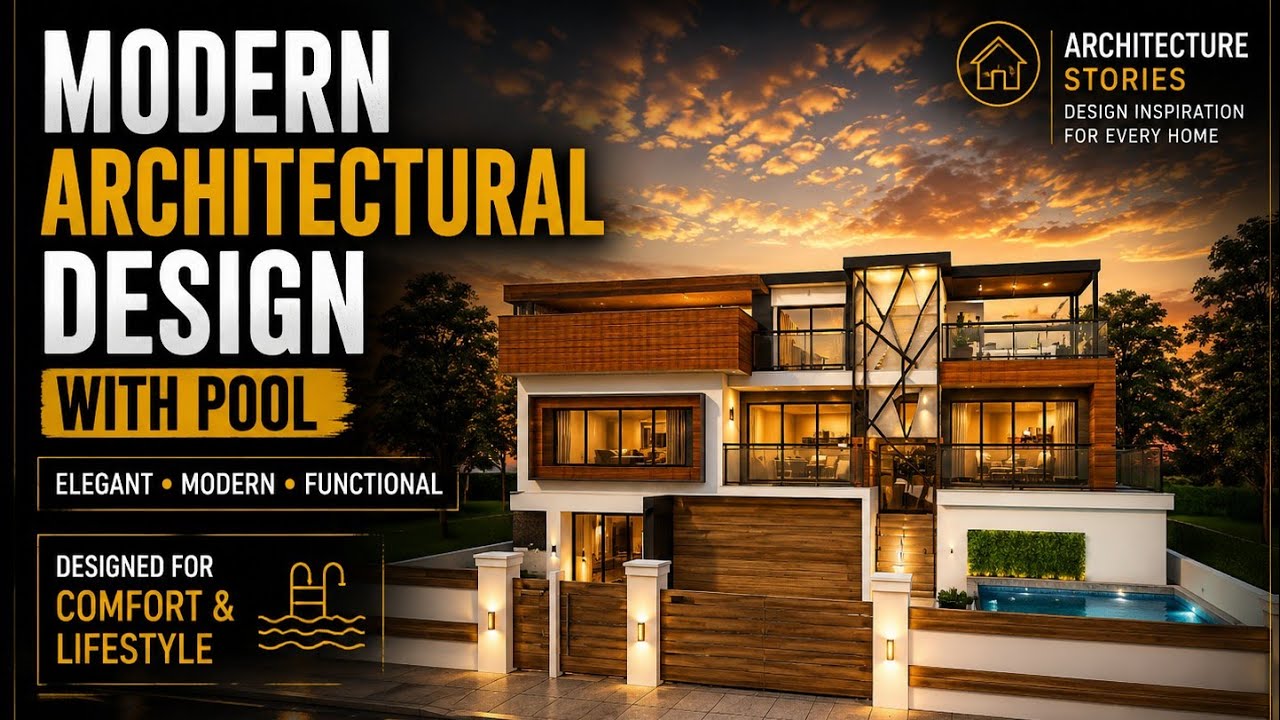 Modern Architectural Design with Pool | Full Exterior WalkthroughElegant Contemporary