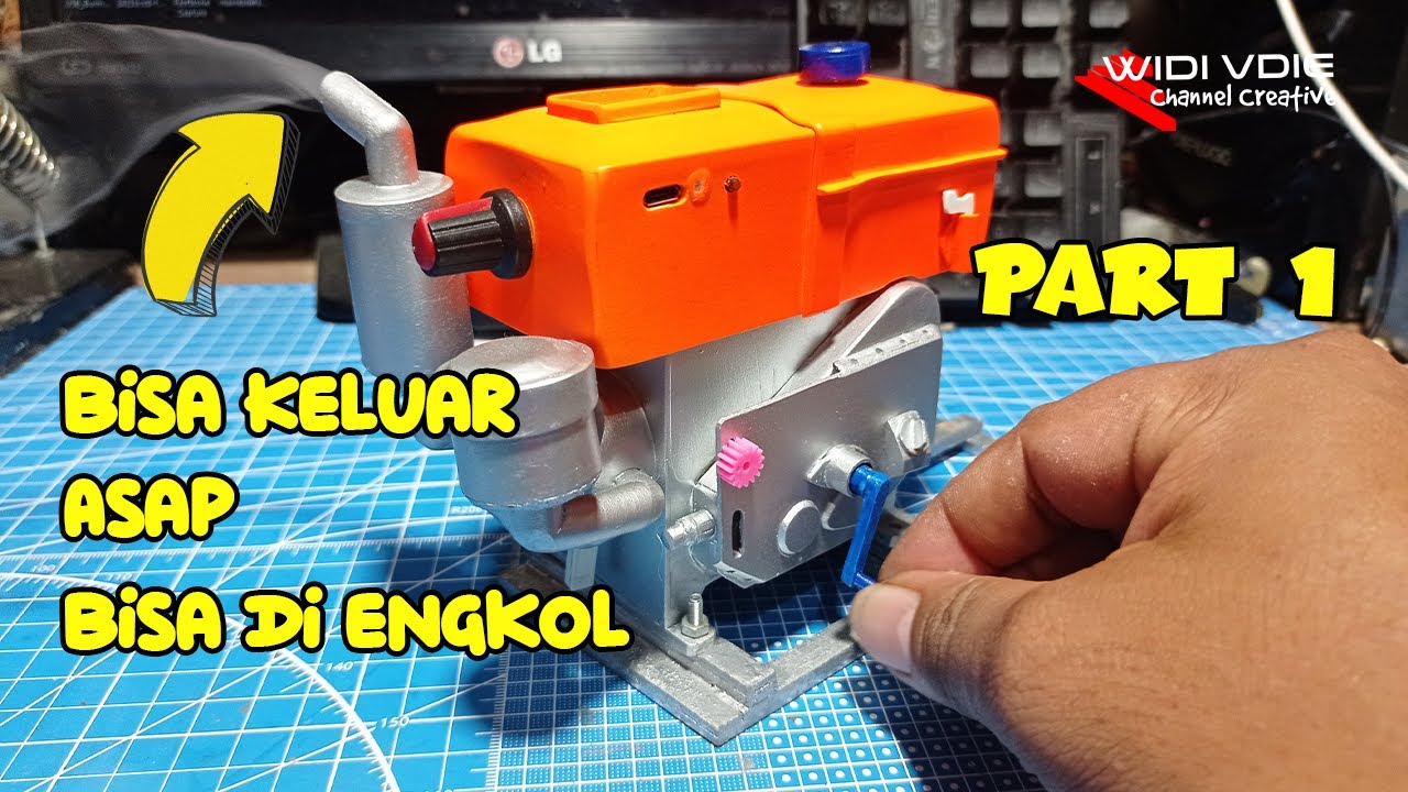 Miniatur Mesin Diesel 100% Bisa di engkol ogleng di gass dan keluar Asap Mirip Dengan Aslinya Part1
