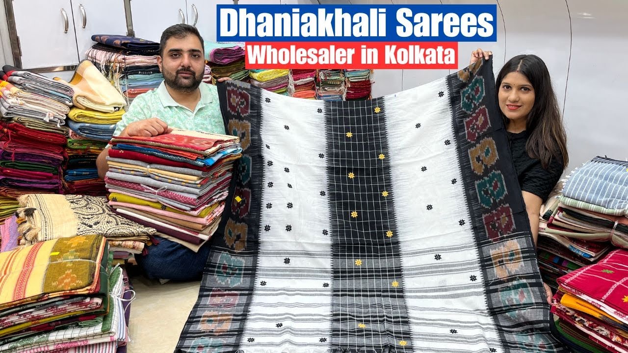 Traditional Hand Weaving Dhaniakhali Saree Wholesaler in Kolkata Barabazar