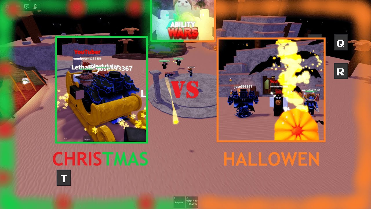 Ability Wars  Team Halloween VS. Team Christmas ! | Roblox 2025