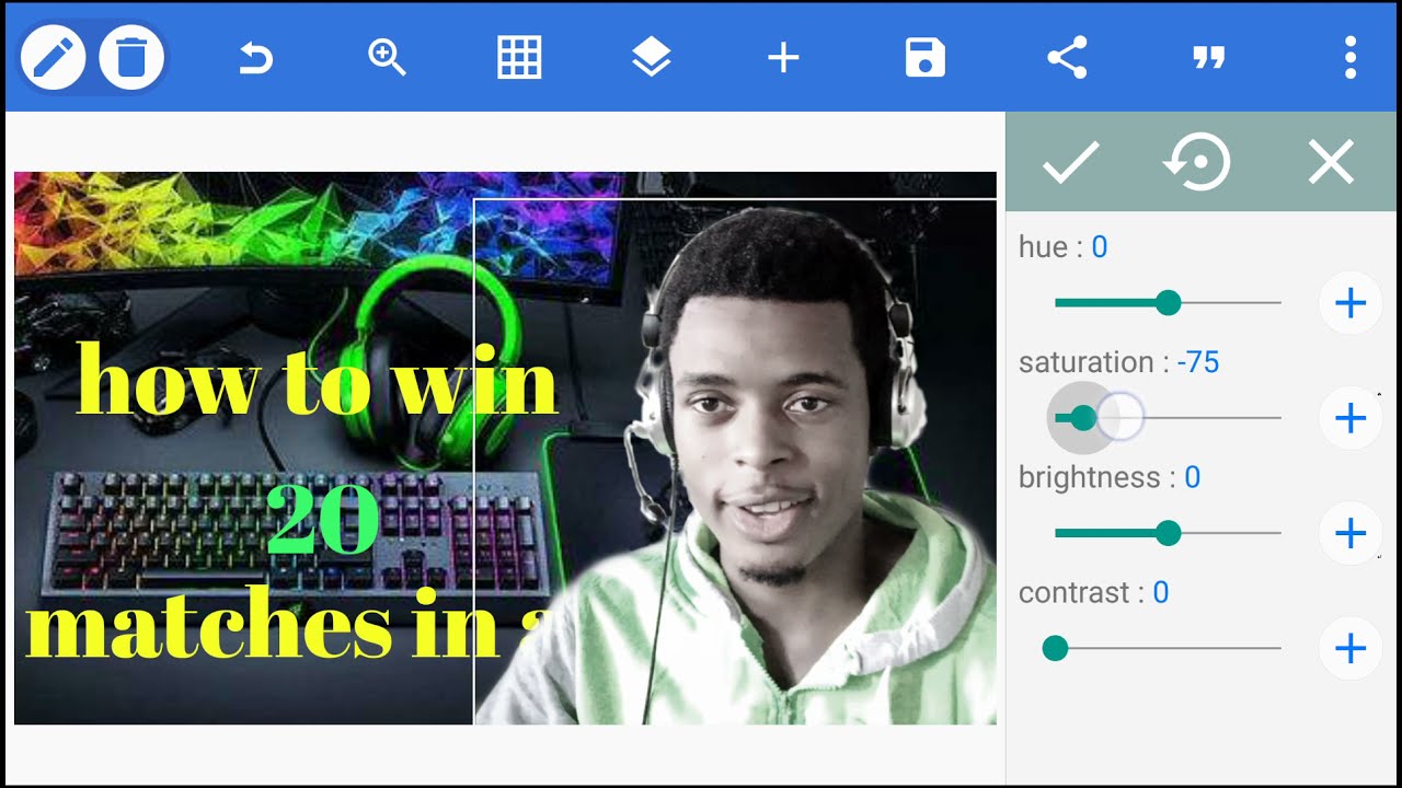 How to create a gaming youtube thumbnail on pixellab