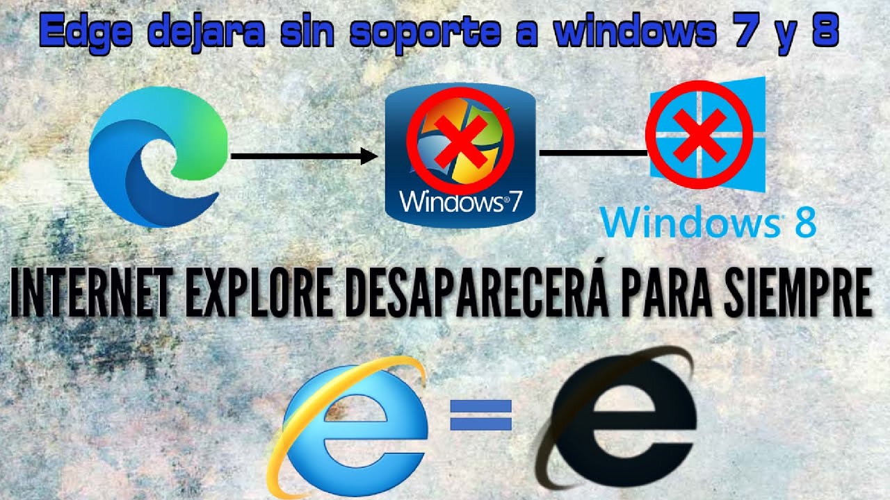 Microsoft Edge sin soporte para  windows 7 y 8 en el 2023, Internet Explorer el FIN