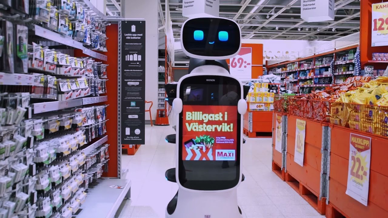 ROBIQs robot på Maxi ICA Stormarknad 🤖💜