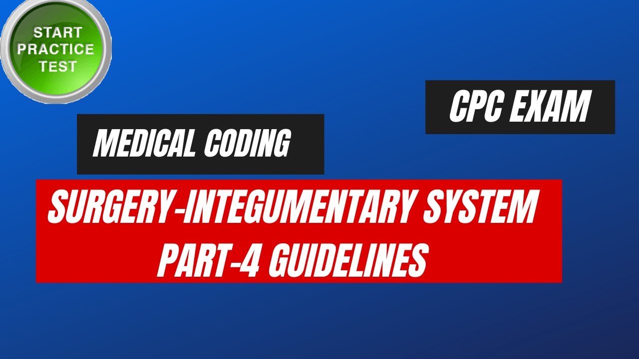 INTEGUMENTARY SYSTEM GUIDELINES AND PRACTICE QUESTIONS PART-4 || MEDICAL CODING