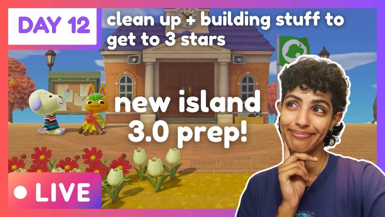 🔴 [DAY 12] ACNH: 3.0 prep from SCRATCH (clean up + getting our island rating up!)