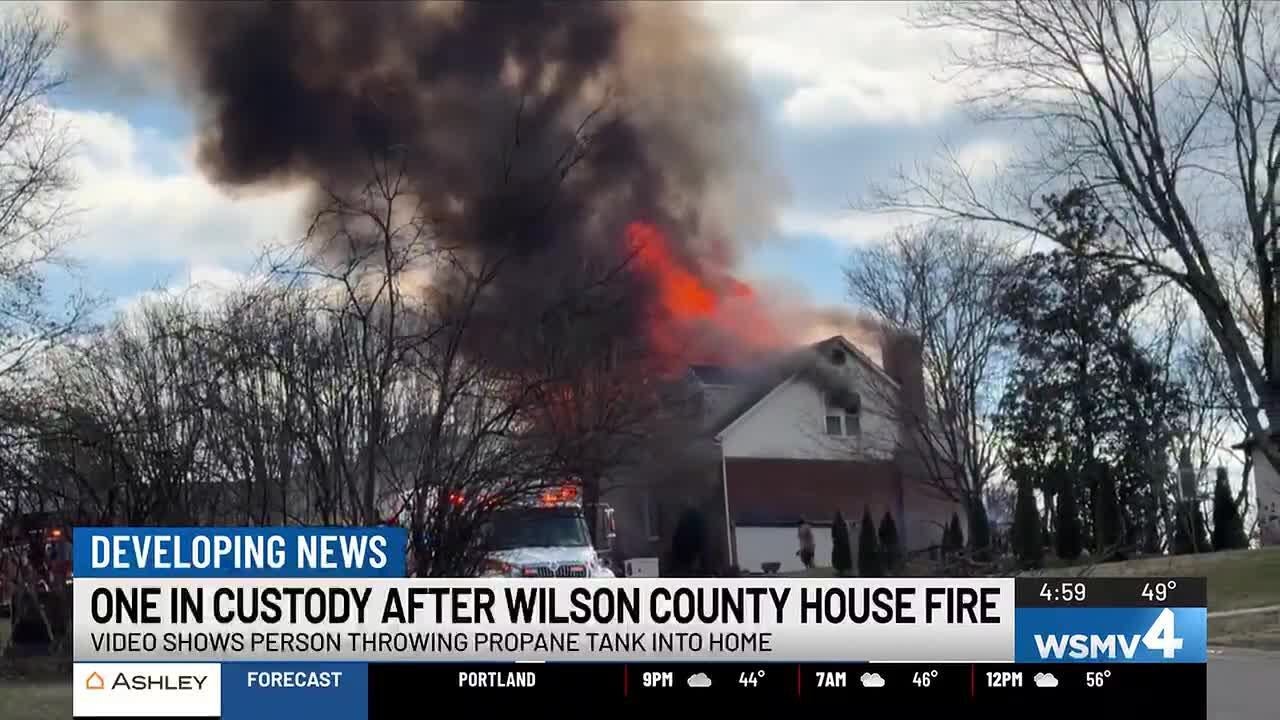 One in custody after Wilson County house fire
