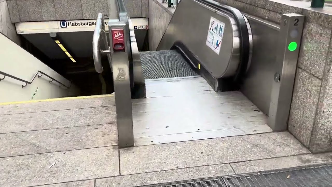 Frankfurt, Germany. 5x Escalator ride at Habsburgerallee Stadtbahn Station