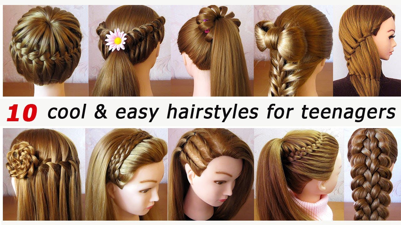10 Cool and Easy Hairstyles for Teenagers 😍 Trendy Unique Hair Tutorials 😍 Coiffures Simples