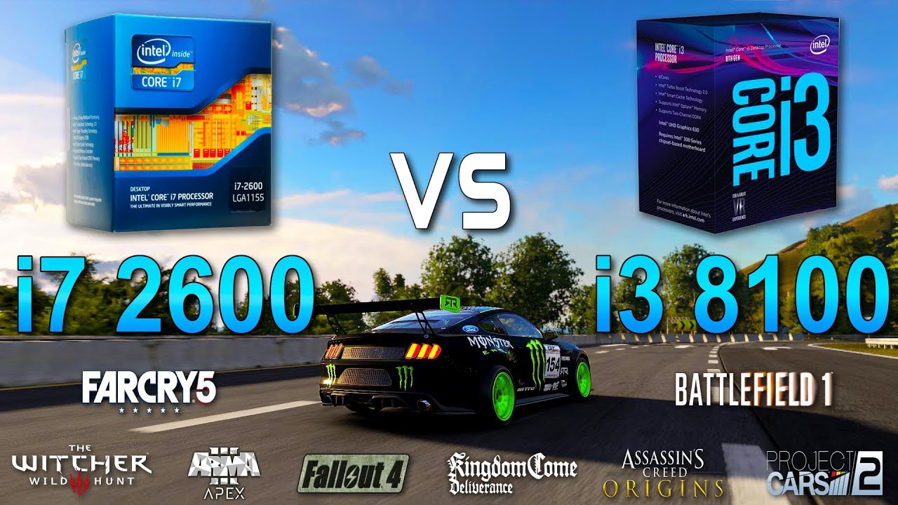 i7 2600 vs i3 8100 Test in 8 Games