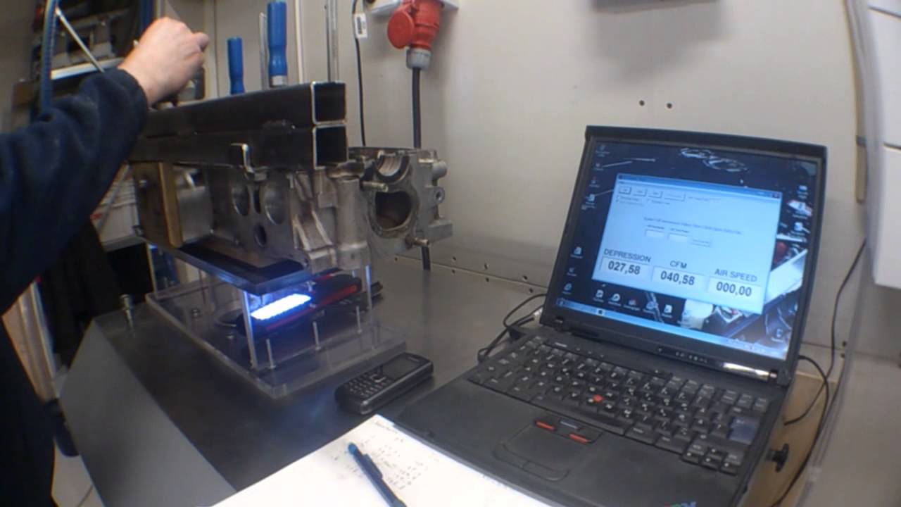 Testing Mazda Cylinder Heads In Flow Bench