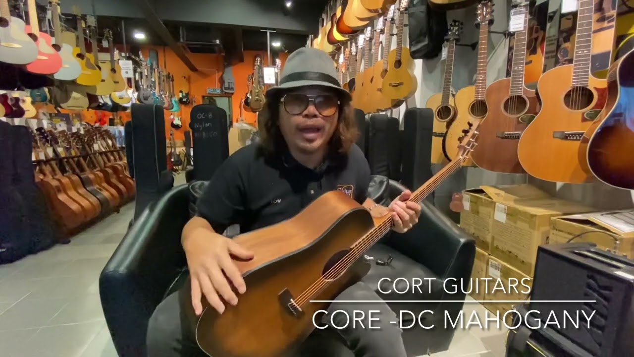 Cort Core DC Full Mahogany With Fishman Sonitone and Premiun Gig Bag