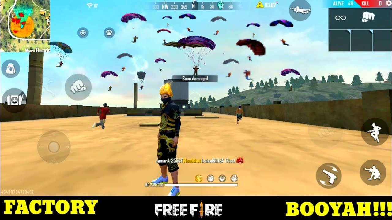 Free fire factory fight booyah 49- ff fist fight on factory king - total headshot - Garena free fire