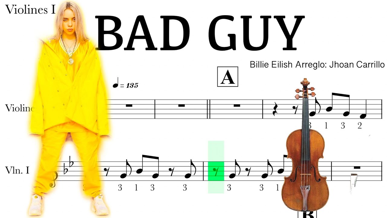 #BillieEilish #BadGuy #violinsheet BAD GUY / Violin sheet / partitura violino