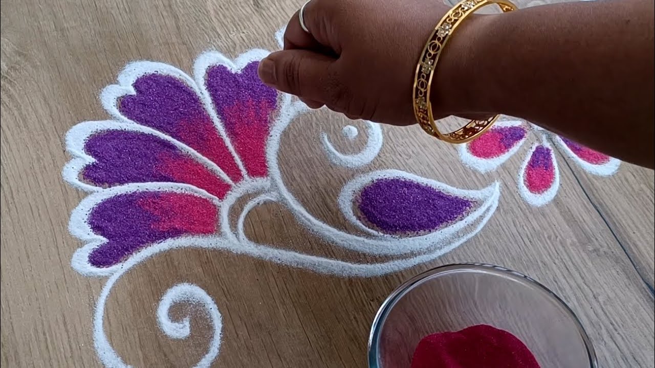 Beautiful border rangoli designs | Friday rangoli | Festival kolam | Border muggulu | Pongal special