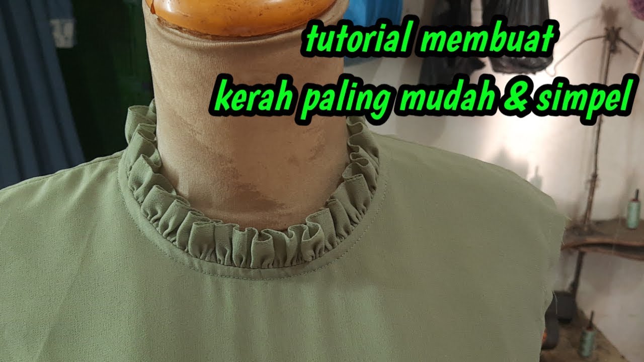 cara membuat kerah baju gamis paling mudah dan simpel