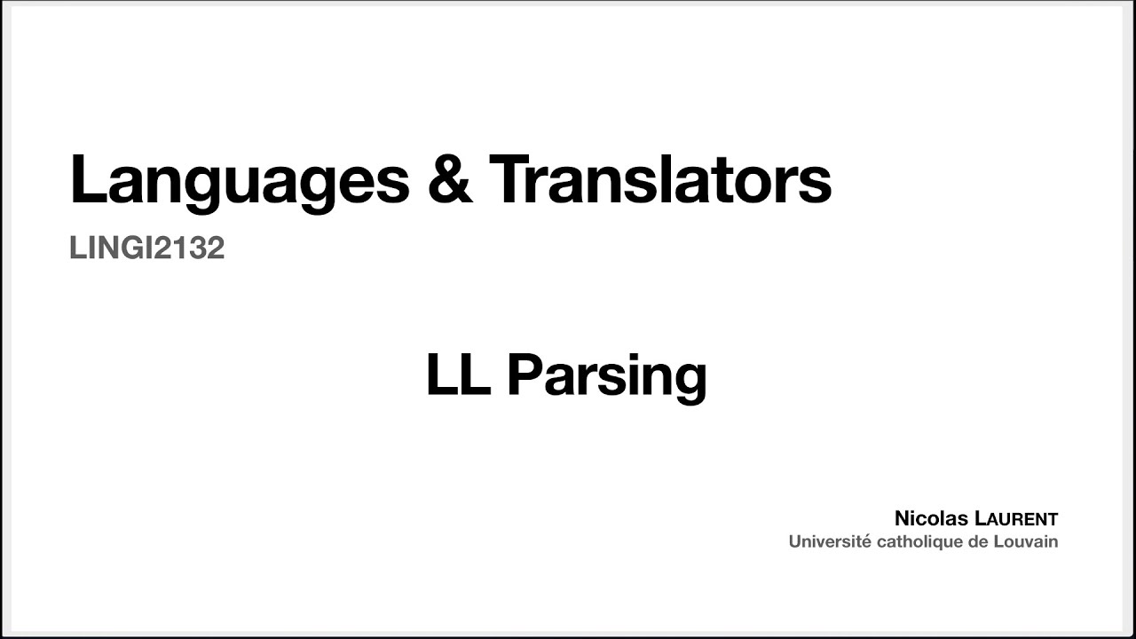 14. LL Parsing
