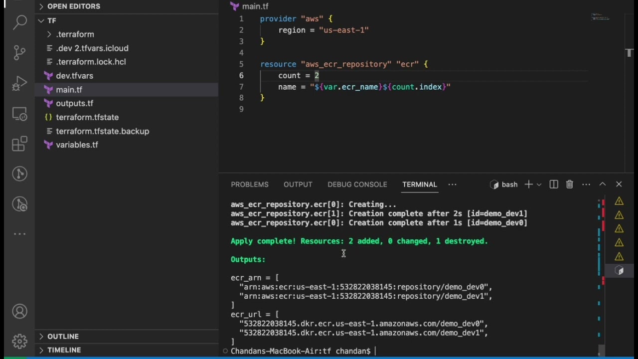 Terraform Tutorial | Advance concepts | Meta Arguments Count and foreach | Terraform Outputs