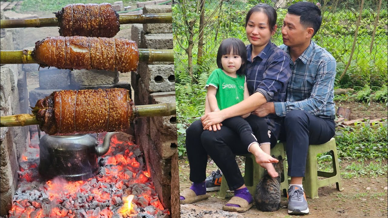 AN Makes Fragrant Grilled Pork in Bamboo Tubes – TAN Goes into The Forest To Collect Medicinal Herbs