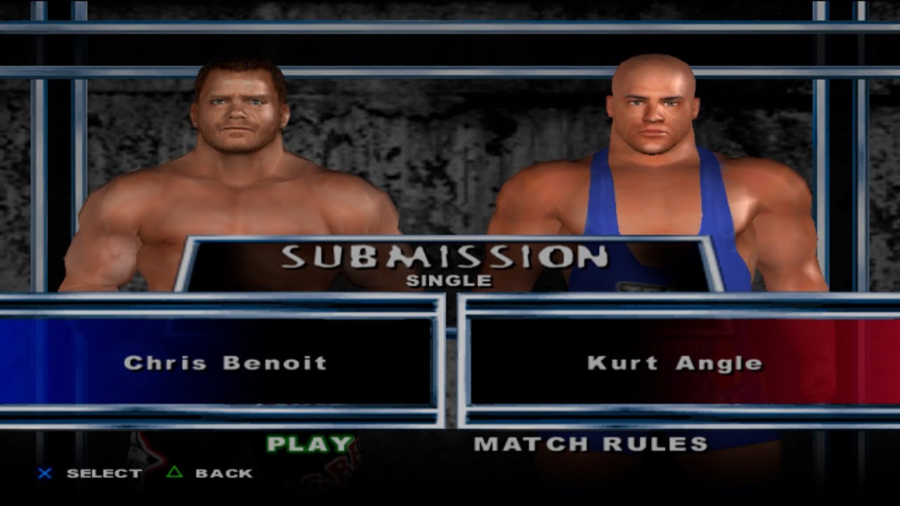 WWE SmackDown! Here Comes the Pain - Chris Benoit VS Kurt Angle (SUBMISSION)