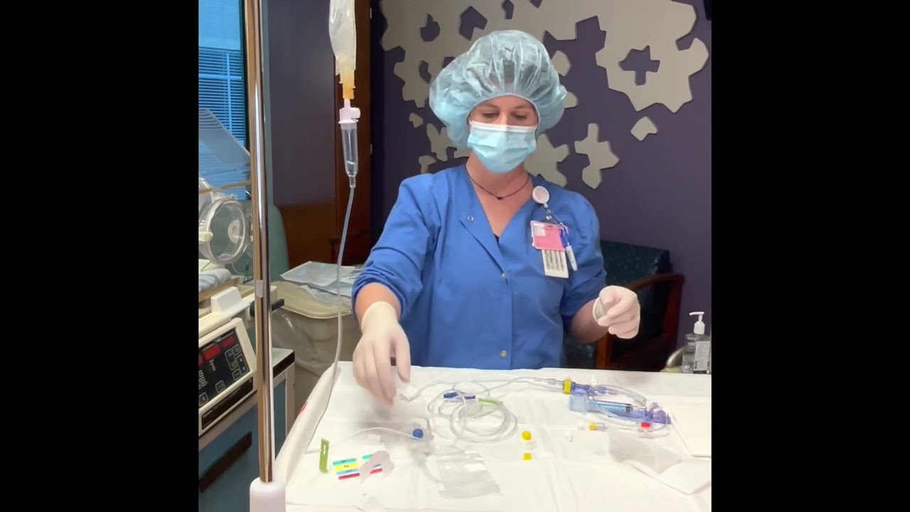 Arterial line IV tubing change process