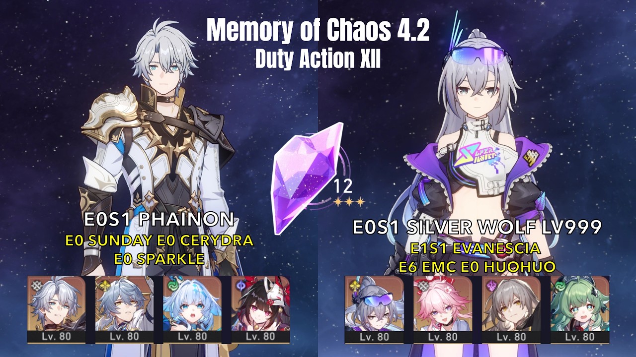 Phainon & Silver Wolf LV999 | NEW Memory of Chaos 12 HSR | Honkai Star Rail 4.2 (MoC 12)